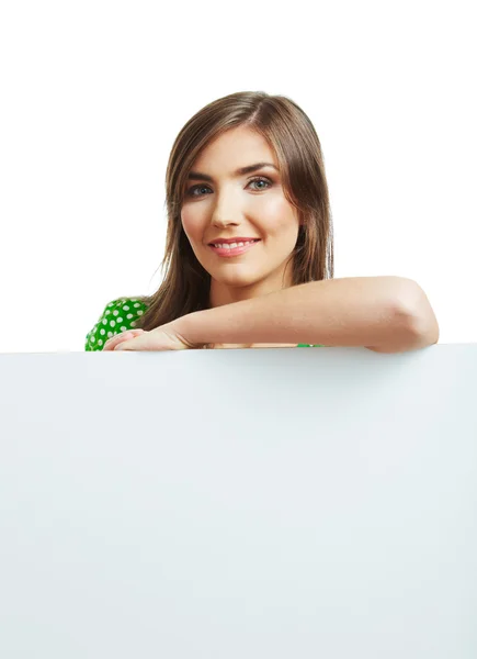 Mujer con tablero en blanco —  Fotos de Stock