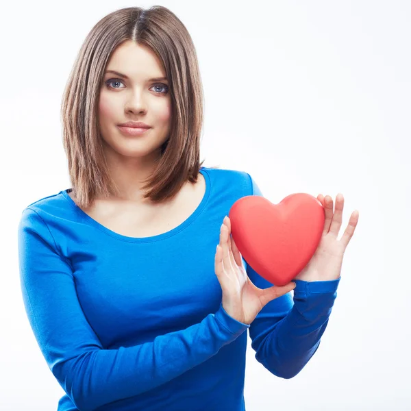 Woman hold heart — Stock Photo, Image