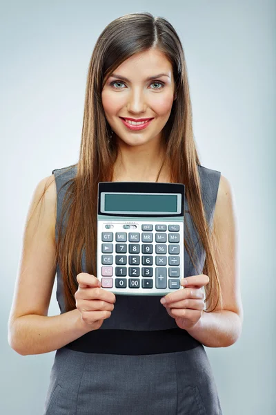 Woman hold calculator — Stock Photo, Image