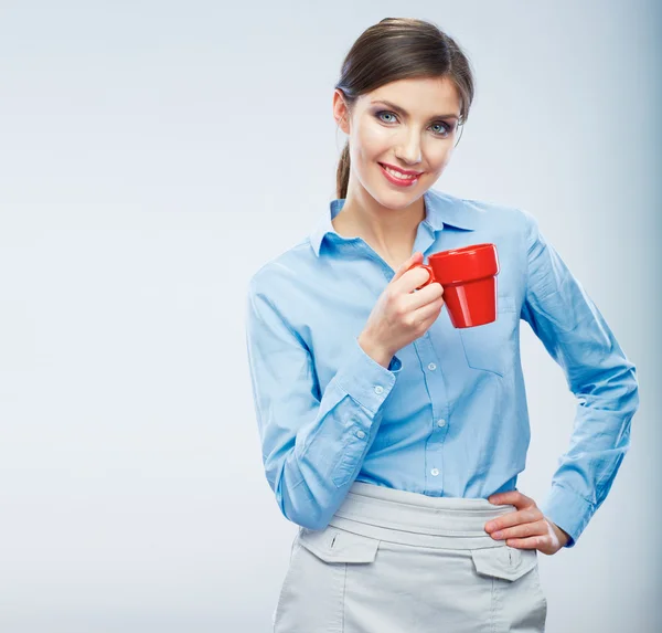 Mujer de negocios retrato mantenga taza —  Fotos de Stock