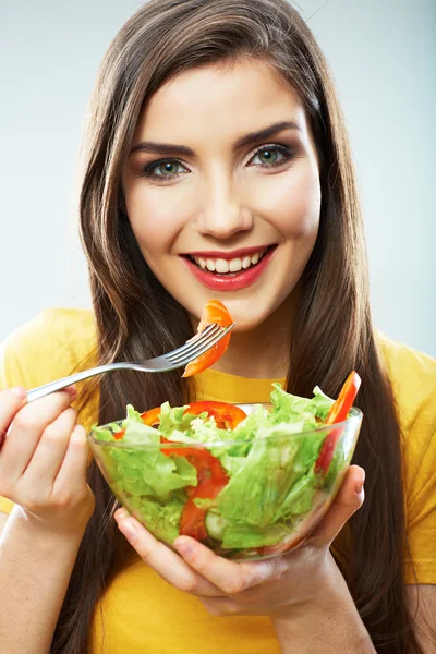 Donna con insalata — Foto Stock