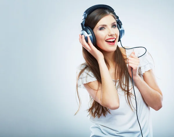 Young Happy Music woman — Stock Photo, Image