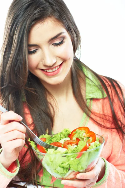 Jovem mulher refeição vegetariana — Fotografia de Stock