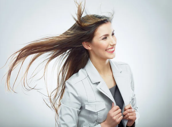 Business woman. Hair in motion. — Stock Photo, Image