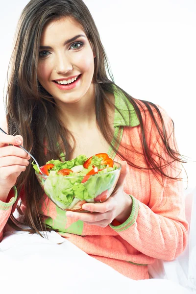 Vrouw met salade — Stockfoto