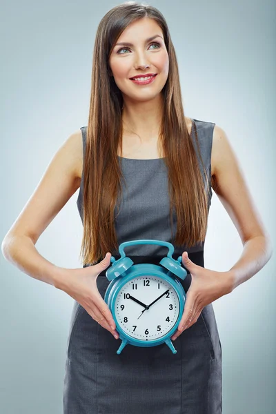 Zakelijke vrouw bedrijf horloge — Stockfoto