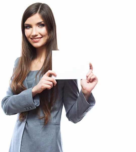 Business woman hold board — Stock Photo, Image