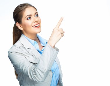 uzayda işaret eden kadın