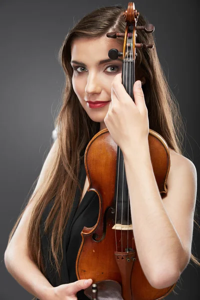 Vrouw met viool — Stockfoto