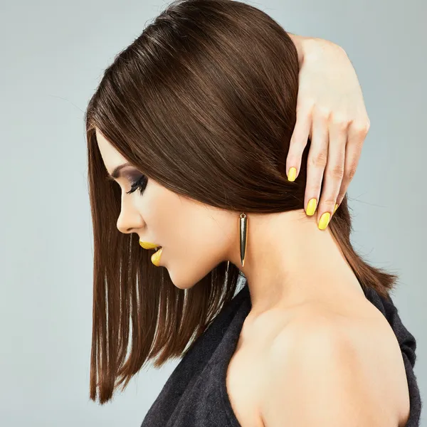 Mujer con cabello liso . — Foto de Stock