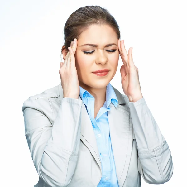 Жінка з головний біль — стокове фото