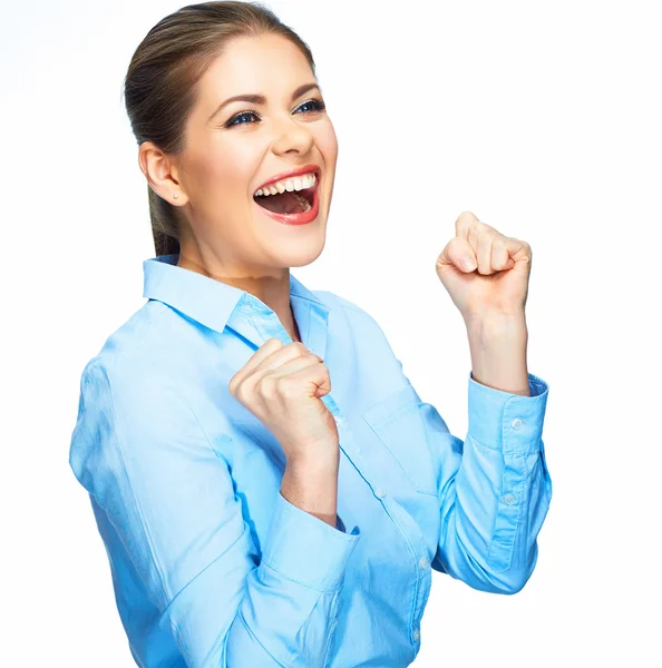 Toothy smiling woman — Stock Photo, Image