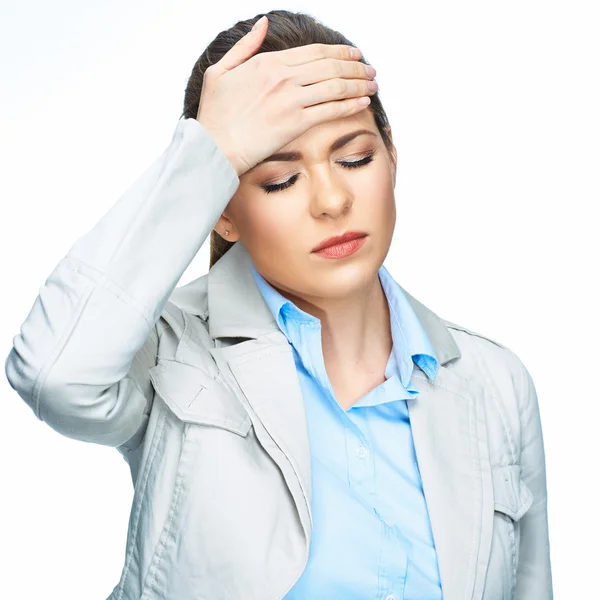 Mujer con dolor de cabeza — Foto de Stock