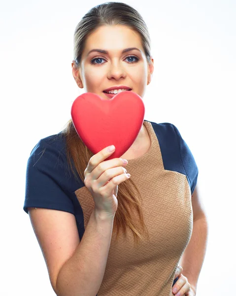 Woman holding heart — Stock Photo, Image