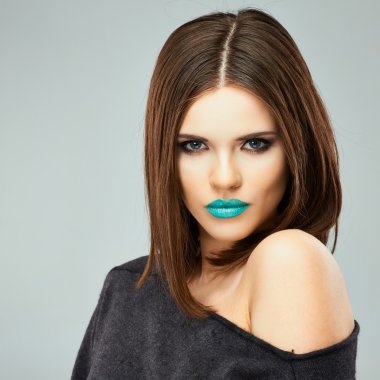 güzellik kadın mavi dudaklı