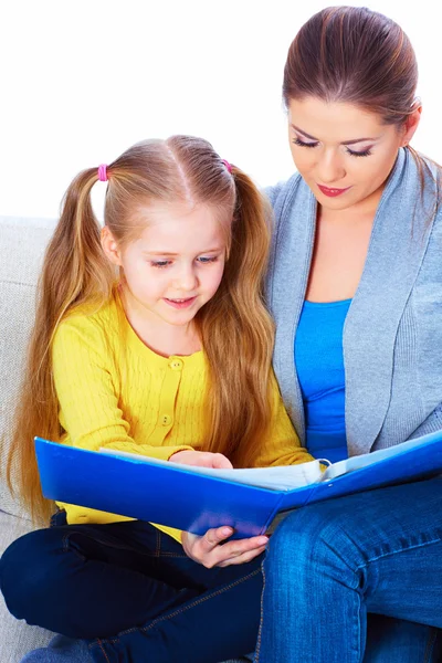 Education at home with parents. — Stock Photo, Image