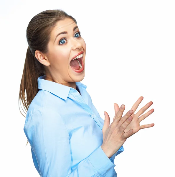 Screaming business woman — Stock Photo, Image