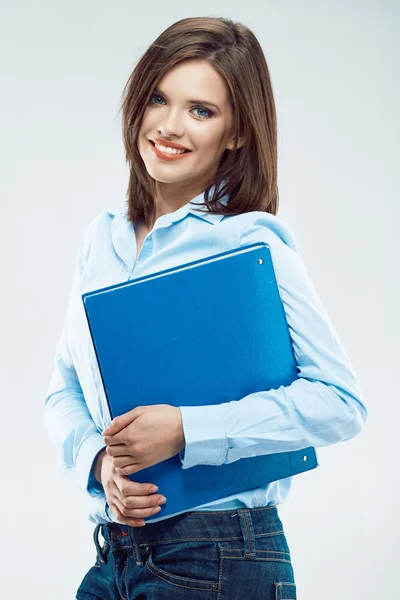 Mujer de negocios con carpeta — Foto de Stock