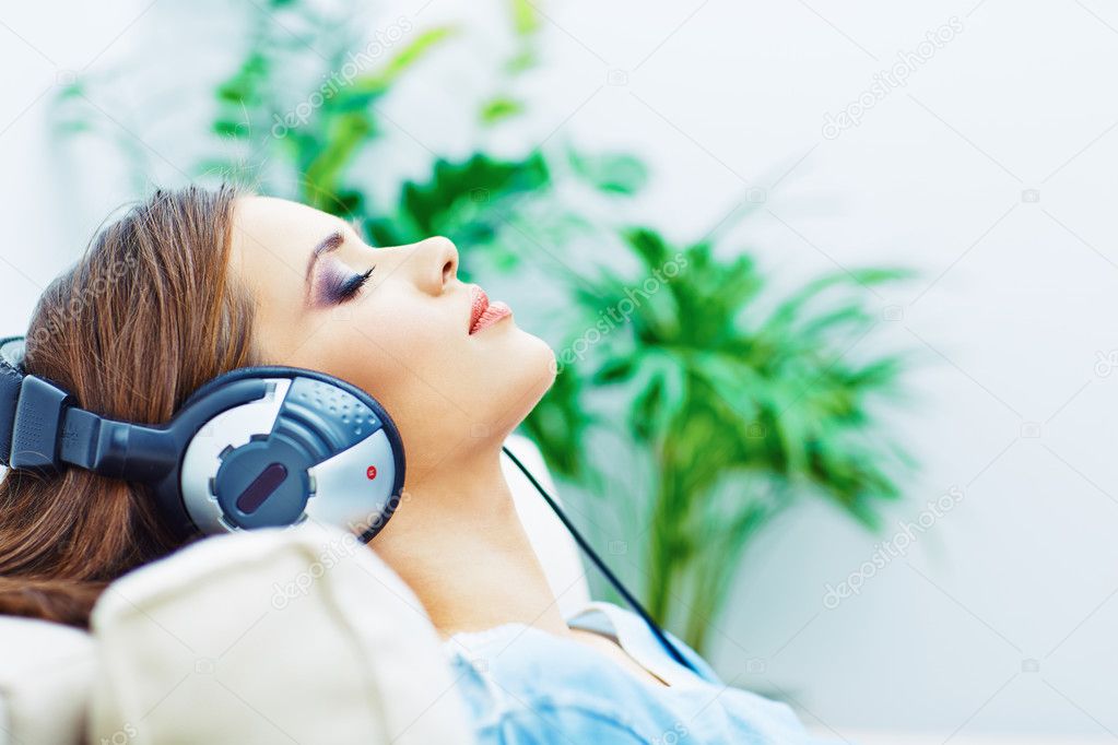 Woman with headphones