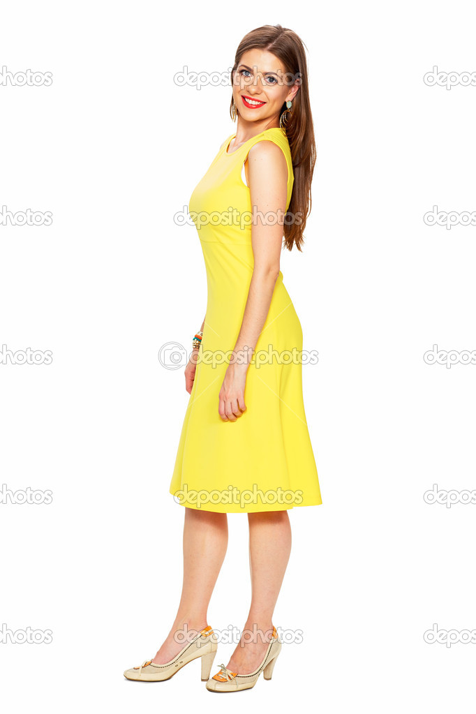 Woman in yellow dress