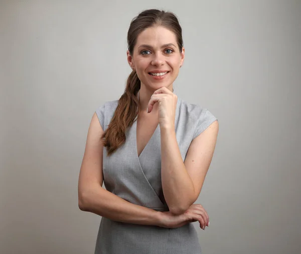 Zakenvrouw Zakenjurk Geïsoleerd Portret — Stockfoto