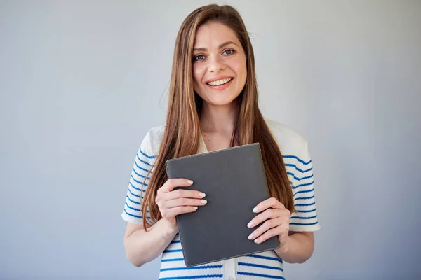 Student Meisje Leraar Vrouw Met Lang Bruin Haar Dragen Van — Stockfoto