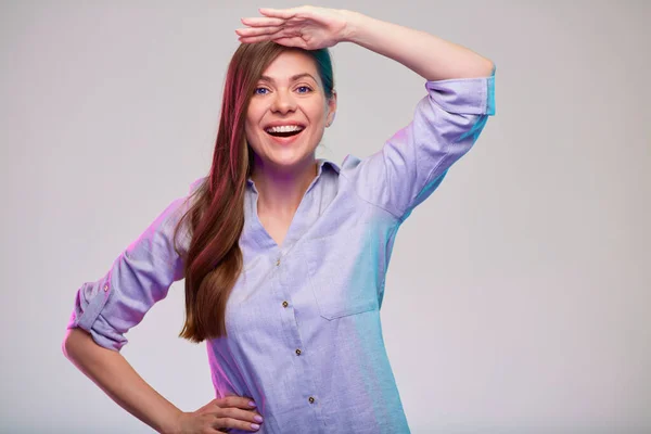 Mulher Negócios Sorrindo Procura Novo Emprego Encontrar Novo Trabalhador Retrato — Fotografia de Stock