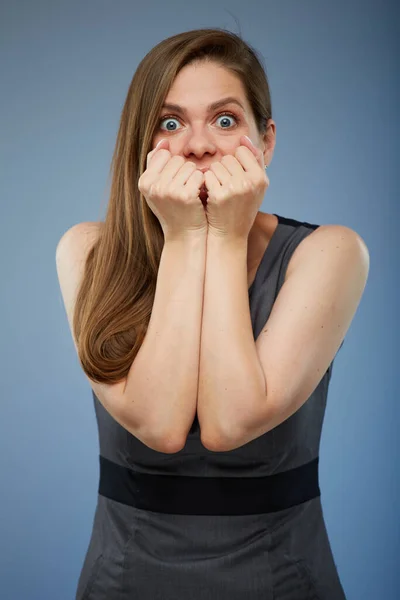 Sorprendente Mujer Emocional Positiva Retrato Aislado —  Fotos de Stock