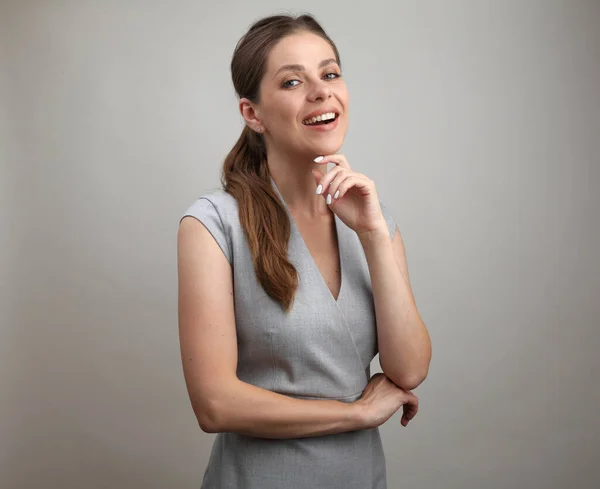 Donna Affari Abito Lavoro Ritratto Isolato — Foto Stock