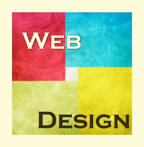 Web designkoncept, ord på riktiga papper — Stockfoto