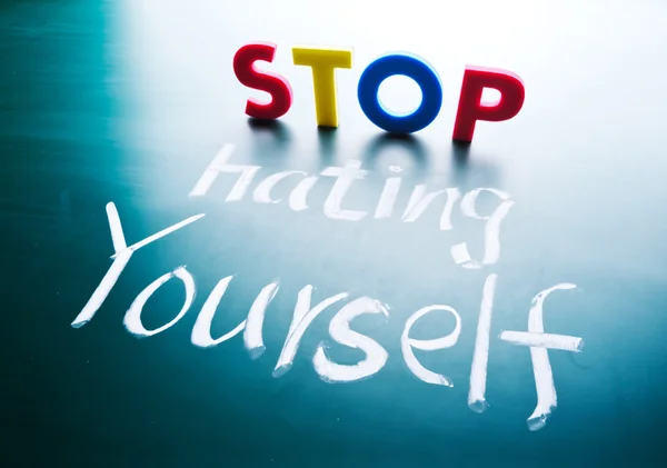 Stop hating yourself concept — Stock Photo, Image