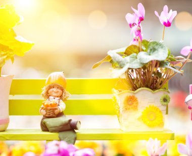 Rieger Begonya, siklamen ve porselen bebek