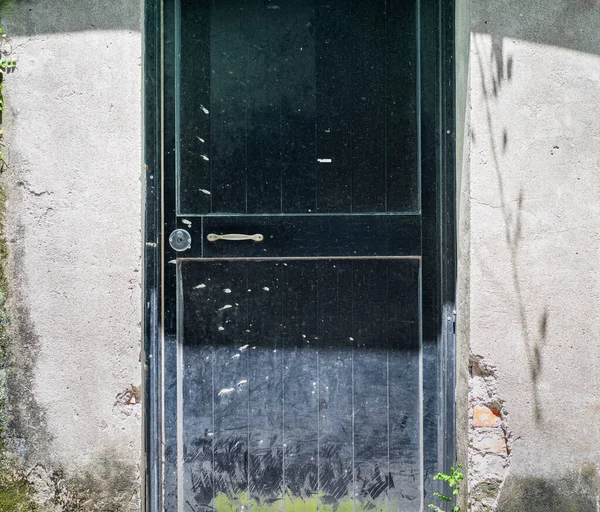 Black Old Door Light Shadow — Stock Photo, Image