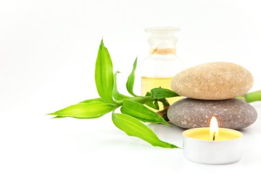 Spa Konsept taşlar ve bambu