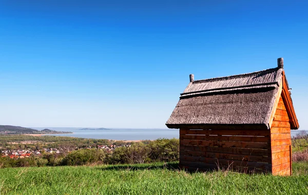 Pequena casa no Lago Balaton, Hungria — Fotografia de Stock