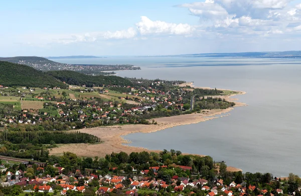 Panorama para Lago Balaton, Hungria — Fotografia de Stock