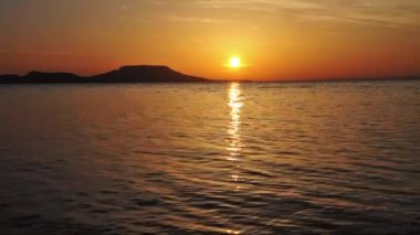 Sunrise peyzaj at lake balaton, Macaristan