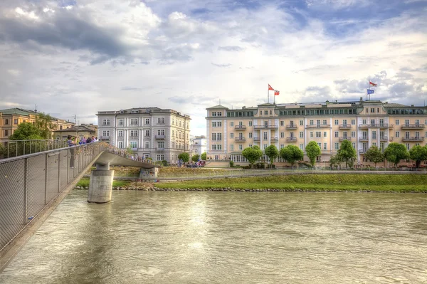 Most přes řeku salzach — Stock fotografie