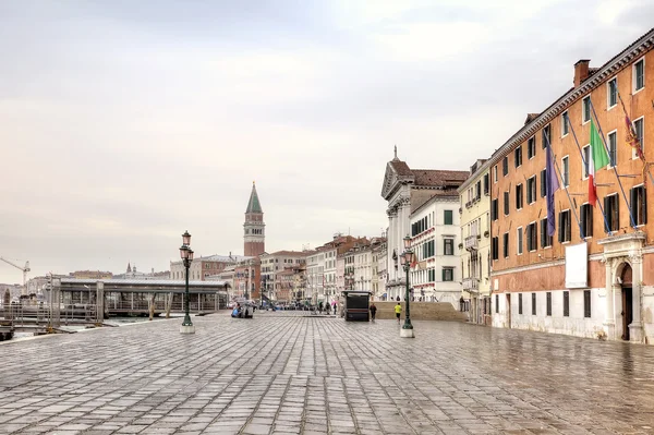 Riva degli Schiavoni útján. Töltés. Velence — Stock Fotó