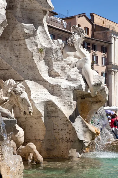 Fontanna czterech rzek, piazza navona — Zdjęcie stockowe