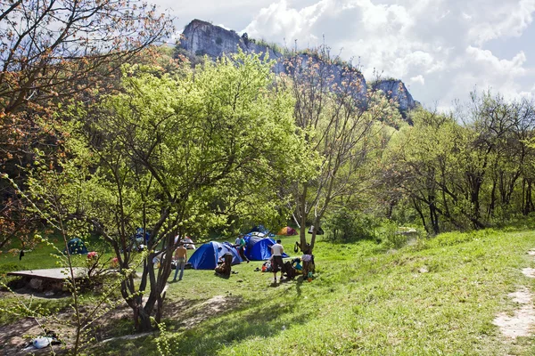 Κατασκήνωση τουριστών — Φωτογραφία Αρχείου