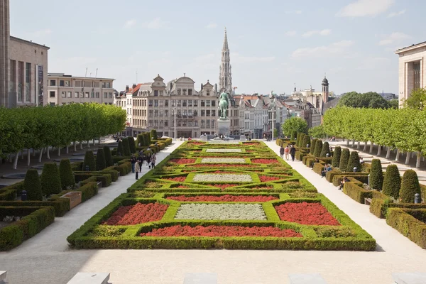 Brussel, uitzicht over de lager stad van berg van Kunsten — Stockfoto