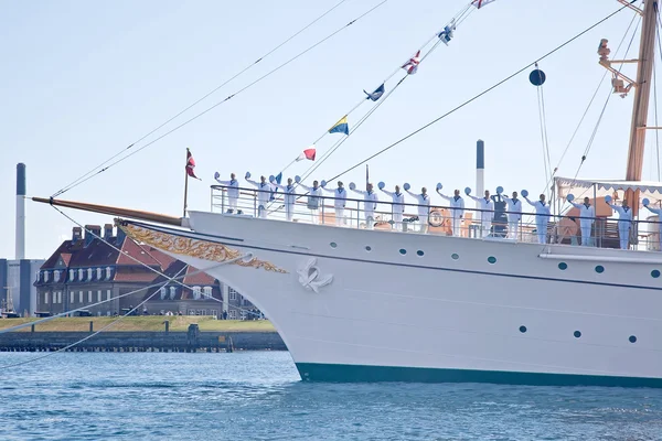 Yacht is waiting for the Queen of Denmark — Stock Photo, Image