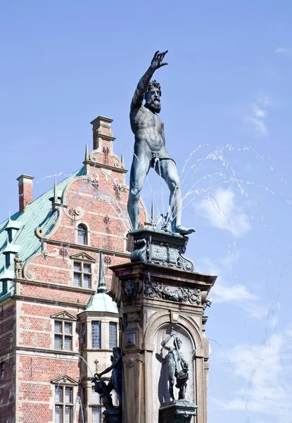 Danimarca. Castello di Frederiksborg. Fontana Nettuno — Foto Stock