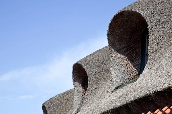 Dach aus Stroh auf einem Haus — Stockfoto