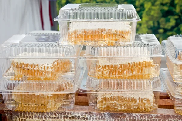 Honing honingraat — Stockfoto