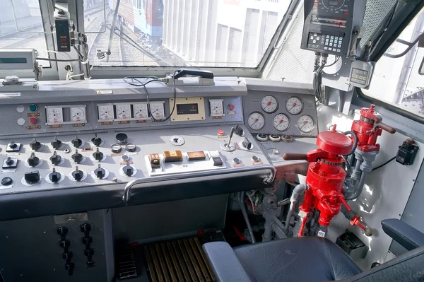 Cabine de locomotiva elétrica — Fotografia de Stock