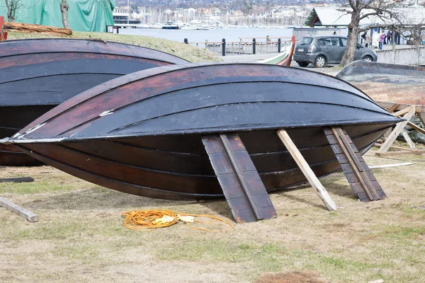 Boten aan de wal — Stockfoto