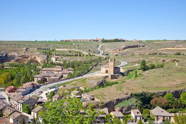 Rand van stad segovia en tempel van de orde der Tempeliers — Stockfoto