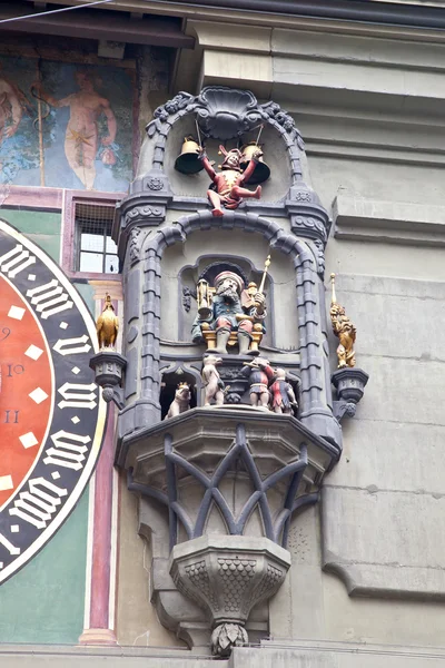 Bern. fragment stjärntecknet timmar-klocktorn — Stockfoto